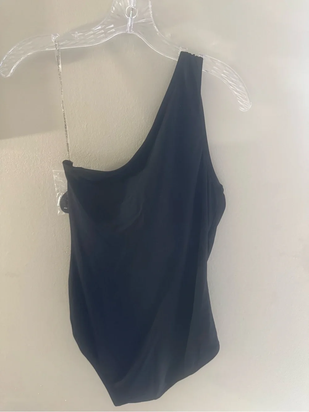 Michael Kors Black One-Shoulder Swimsuit with Ring Accent